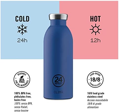 24Bottles Termálvíz Üveg | Újrafelhasználható Rozsdamentes Acél Termosz Palack BPA Free | 24 óra Hideg