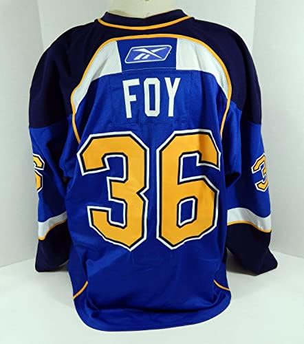 2008-09 St. Louis Blues Matt Foy 36 Játék Kiadott Kék Mez DP12102 - Játék Használt NHL-Mezek