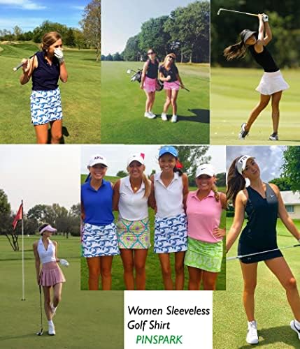 Pinspark Női Ujjatlan Golf Polo Shirt Gyors Száraz Tennis Ingek UPF 50+ Nedvesség Wicking Atlétikai Sport