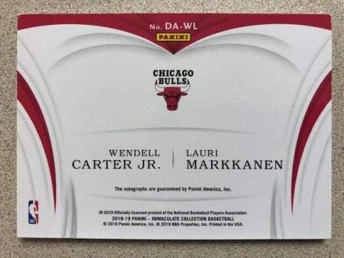 2018 Szeplőtelen Lauri Markkanen/Wendell Carter Jr AUTO Kezdő RC Jersey 34/49 - Dedikált NBA Mezek