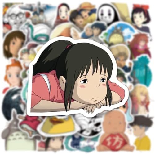 50 DB Japán Rajzfilm Matricák, Studio Ghibli Anime Matricák Vízálló Vinil Aranyos Matricák Laptop Gitár