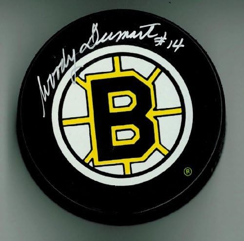 Woody Dumart Dedikált Boston Bruins Játék Korong 1