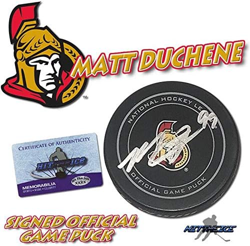 Matt Duchene Aláírt Ottawa Senators Hivatalos Játék Korong w/COA - Dedikált NHL Korong