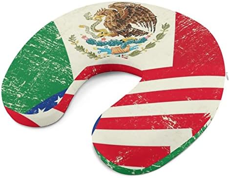 USA, Mexikói Zászló Utazási Nyak Párna U Alakú Fej-Nyaki Támogatás Párna Memory Foam Fejtámla Autó Irodában,