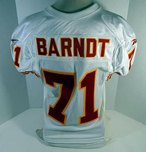 1997-ben a Kansas City Chiefs Tom Barndt 71 Játék Kiadott Fehér Jersey 48 DP17055 - Aláíratlan NFL Játék